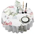 thumbnail image 1 of White Christmas Snowman Pattern Round Tablecloth 60"x60",Wrinkle Wipeable Table Cloth for Kitchen Dining Room Picnic Patio Party, 1 of 6