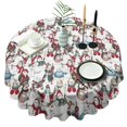 thumbnail image 1 of White Christmas Snowman Pattern Round Tablecloth 60"x60",Wrinkle Wipeable Table Cloth for Kitchen Dining Room Picnic Patio Party, 1 of 6