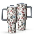thumbnail image 1 of White Christmas Snowman Pattern Tumbler with Handle and Lid,40oz Double Wall Vacuum Insulated Tumbler,Cups Gift for Women and Men, 1 of 7