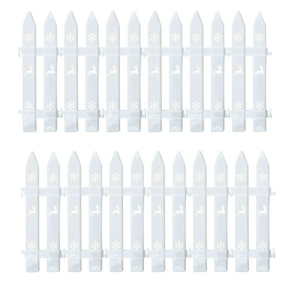 2025 White Christmas Tree Fence for Kids & Pets - 12/16pcs Decorative Picket Fence Around Christmas Tree for Cats Puppy Small Dog Baby Proof & Decoration,Mini Plastic Christmas Tree Fence Protector