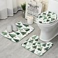 thumbnail image 1 of White Christmas Tree Pattern Bathroom Rugs Sets 3 Piece,Toilet Cover Set,Absorbent Non Slip Bathroom Mats Sets with U-Shaped Contour Rug Toilet Rug Set, 1 of 5