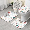 thumbnail image 1 of White Christmas Tree Pattern Bathroom Rugs Sets 3 Piece,Toilet Cover Set,Absorbent Non Slip Bathroom Mats Sets with U-Shaped Contour Rug Toilet Rug Set, 1 of 5