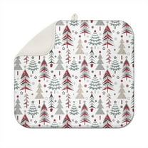 White Christmas Tree Pattern Dish Drying Mat for Kitchen 1 Pack, Ultra Absorbent Microfiber Dishes Drainer Mats,16x18in(41x46cm)