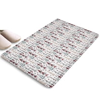 White Christmas Tree Pattern Flannel Non Slip Door Rugs,Washable Door Mats Indoor,Decorative Door Mats,Dirt-Resistant and Absorbent Doormat for Entrance,Bedroom,Kitchen,Bathroom,23.5x16in(60x40cm)