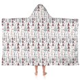 thumbnail image 1 of White Christmas Tree Pattern Hooded Bath Towel，50"x30" for Ages 3 To 12 Kids, Quick Dry Lightweight Soft Microfiber Hood Beach Towel Cover Up for Kids, 1 of 7