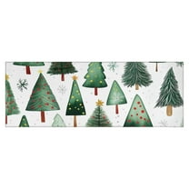 White Christmas Tree Pattern Kitchen Rug Mat,Kitchen Runner Rugs Non Skid Washable,Decorative Kitchen Floor Mats for Kitchen,Sink,Laundry,17"X47"