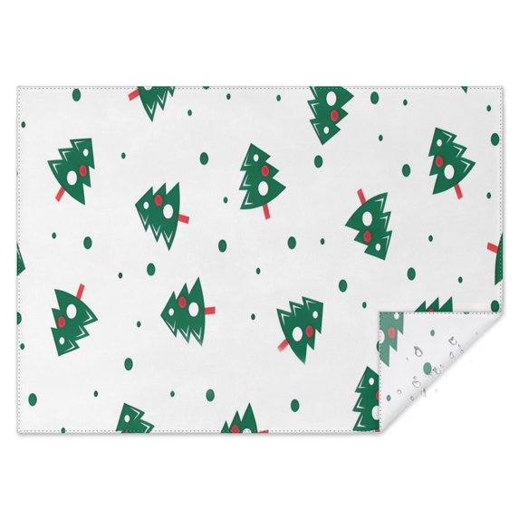 White Christmas Tree Pattern Rectangle Tablecloth 60"x84",Waterproof Polyester Rectangle Table Cloth, Wipeable Spillproof Polyester Tablecloth for Dining, Camping, Indoor and Outdoor