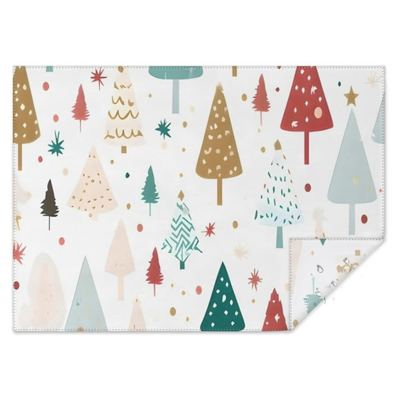 White Christmas Tree Pattern Rectangle Tablecloth 60"x84",Waterproof Polyester Rectangle Table Cloth, Wipeable Spillproof Polyester Tablecloth for Dining, Camping, Indoor and Outdoor