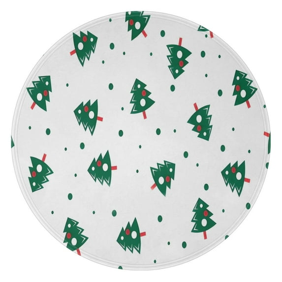White Christmas Tree Pattern Round Blanket,Comfortable Soft Flannel Throw Blanket,All Season,Warm Lightweight Blankets for Sofa Bed Couch Living Room Chair 47"x47"
