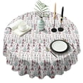 thumbnail image 1 of White Christmas Tree Pattern Round Tablecloth 60"x60",Wrinkle Wipeable Table Cloth for Kitchen Dining Room Picnic Patio Party, 1 of 6