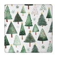 thumbnail image 1 of White Christmas Tree Pattern Square Fitted Tablecloth with Elastic Edge,Square Table Cover,Washable Elastic Table Cover for Home Kitchen Party Decor 34"x34", 1 of 6