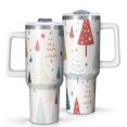 thumbnail image 1 of White Christmas Tree Pattern Tumbler with Handle and Lid,40oz Double Wall Vacuum Insulated Tumbler,Cups Gift for Women and Men, 1 of 7