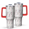 thumbnail image 1 of White Christmas Tree Pattern Tumbler with Handle and Lid,40oz Double Wall Vacuum Insulated Tumbler,Cups Gift for Women and Men, 1 of 7