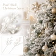 thumbnail image 1 of White Christmas Tree Picks Featuring Silver Beads and Pearl Beads on Elegant Metal Stems, White Christmas Decor Christmas Tree Decor for Winter Wonderland Decorations and Coastal, 1 of 7