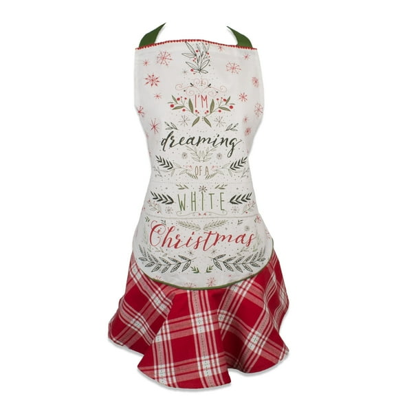 White Christmas Tree Ruffle Apron