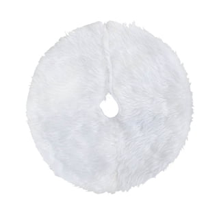 White Christmas Tree Skirt Classic Tabletop Mini Tree Skirt Soft Fabric Cover Hides Stands Protects Surfaces Elegant Winter Décor for Desktops Mantels Counters Apartments Offices Small Space Holiday