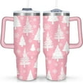 thumbnail image 1 of White Christmas Trees 40oz Tumbler Cup with Handle and Straw, Retro Xmas Snowflake Gifts for Women Girls, Winter Holiday Stainless Steel Water Bottle 1PC, 1 of 6