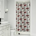 thumbnail image 1 of White Christmas Truck and Tree Pattern Shower Curtain 36"x72" ,Bathroom Decorative Shower Curtains Set with 12 Hooks,Modern Waterproof Washable Shower Curtain, 1 of 6