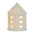 thumbnail image 1 of White Christmas Village Houses/Santa, Glazed Ceramic Light Up Xmas Village House for Diy, Winter Holiday Home Decor, Tabletop Centerpiece, Battery Operated(A), 1 of 6