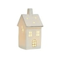 thumbnail image 1 of White Christmas Village Houses/Santa, Glazed Ceramic Light Up Xmas Village House for Diy, Winter Holiday Home Decor, Tabletop Centerpiece, Battery Operated(B), 1 of 6