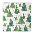 thumbnail image 1 of White Christmas Watercolor Tree Pattern Square Fitted Tablecloth with Elastic Edge,Square Table Cover,Washable Elastic Table Cover for Home Kitchen Party Decor 34"x34", 1 of 6