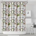 thumbnail image 1 of White Christmas Wreath Pattern Shower Curtain 84"x72" ,Bathroom Decorative Shower Curtains Set with 12 Hooks,Modern Waterproof Washable Shower Curtain, 1 of 6