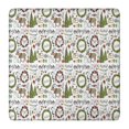 thumbnail image 1 of White Christmas Wreath Pattern Square Fitted Tablecloth with Elastic Edge,Square Table Cover,Washable Elastic Table Cover for Home Kitchen Party Decor 36"x36", 1 of 6