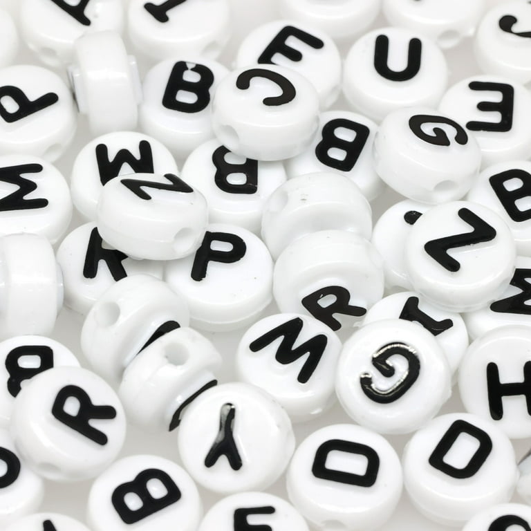 White Circle Alphabet Beads by Creatology™, 10mm
