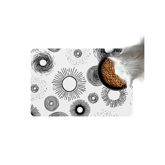 White Circle Doormat Non Slip Diatomaceous Earth Door Mat Absorbent Quick Dry Soft Washable Entrance Rug for Bathroom Laundry Room 16"x24"