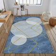thumbnail image 1 of White Circle Geometric Rugs, Blue Background Carpet, Porch Mat Fine Pile High Density Soft Feel Suitable For Living Room Study Bedroom Bedroom Kitchen 2x3ft, 1 of 6