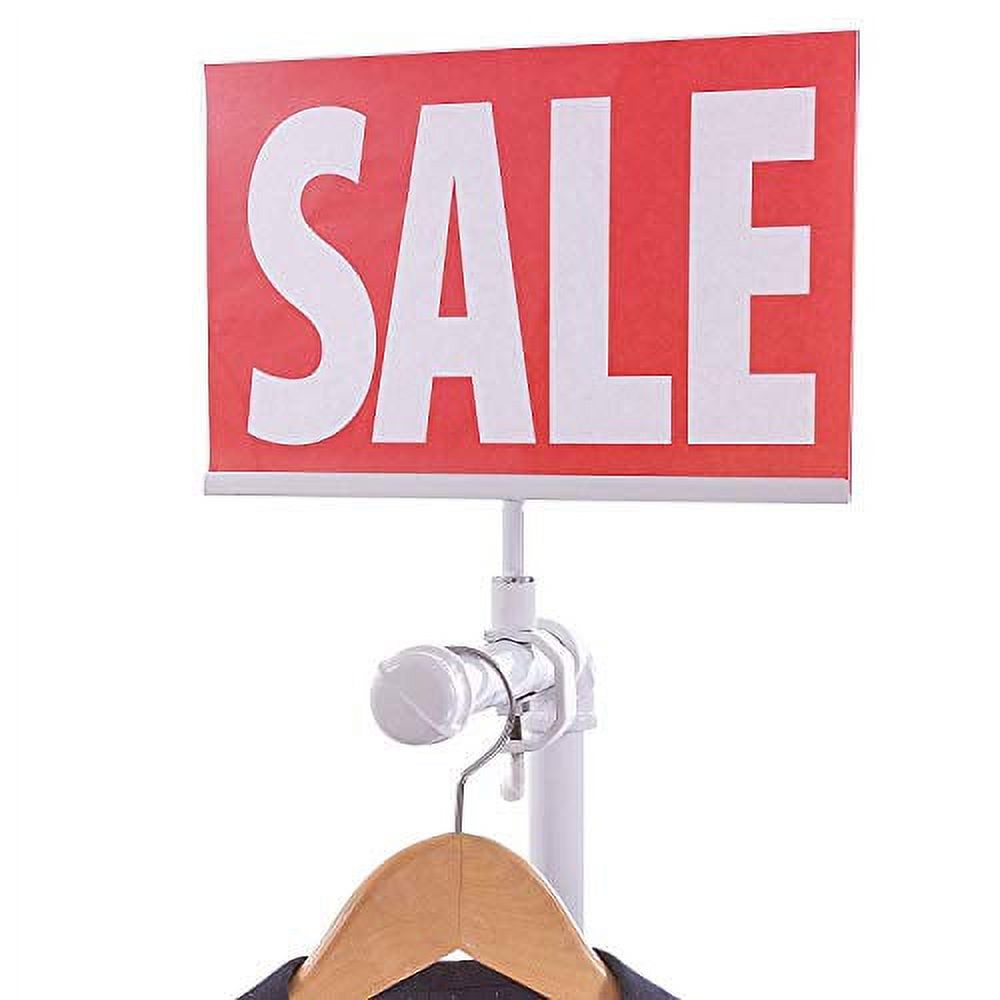 White Clamp 7" x 11" Sign Holder, Rack Card Display, 11" H, 5 Pack