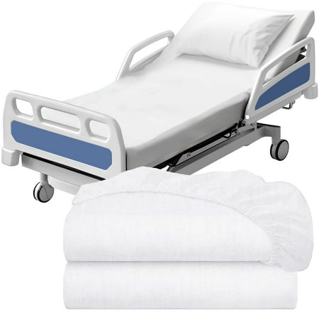 White Classic 2 Pack 200 Classic White Solid Print Soft Cotton Polyester Knitted Fitted Bed Sheets