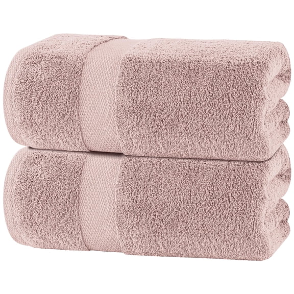 White Classic Luxury 650 Gsm Cotton Bath Sheet Towels, Extra Large Bathroom Towels Oversized, Pink, 35 x 70, 2 Pack