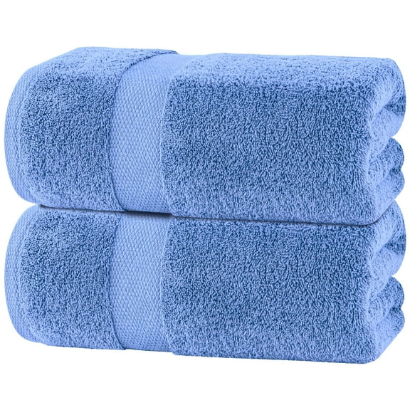 White Classic Bath Sheet Towels - 650 GSM Cotton Luxury Bath Towels Extra Large 35x70, Highly Absorbent and Quick Dry Hotel Quality Extra Large Bath Towels Oversized, Light Blue, 2 pack