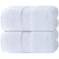 thumbnail image 1 of White Classic Bath Sheet Towels - 650 GSM Cotton Luxury Bath Towels Extra Large 35x70, Highly Absorbent and Quick Dry Hotel Quality Extra Large Bath Towels Oversized, White, 2 pack, 1 of 7