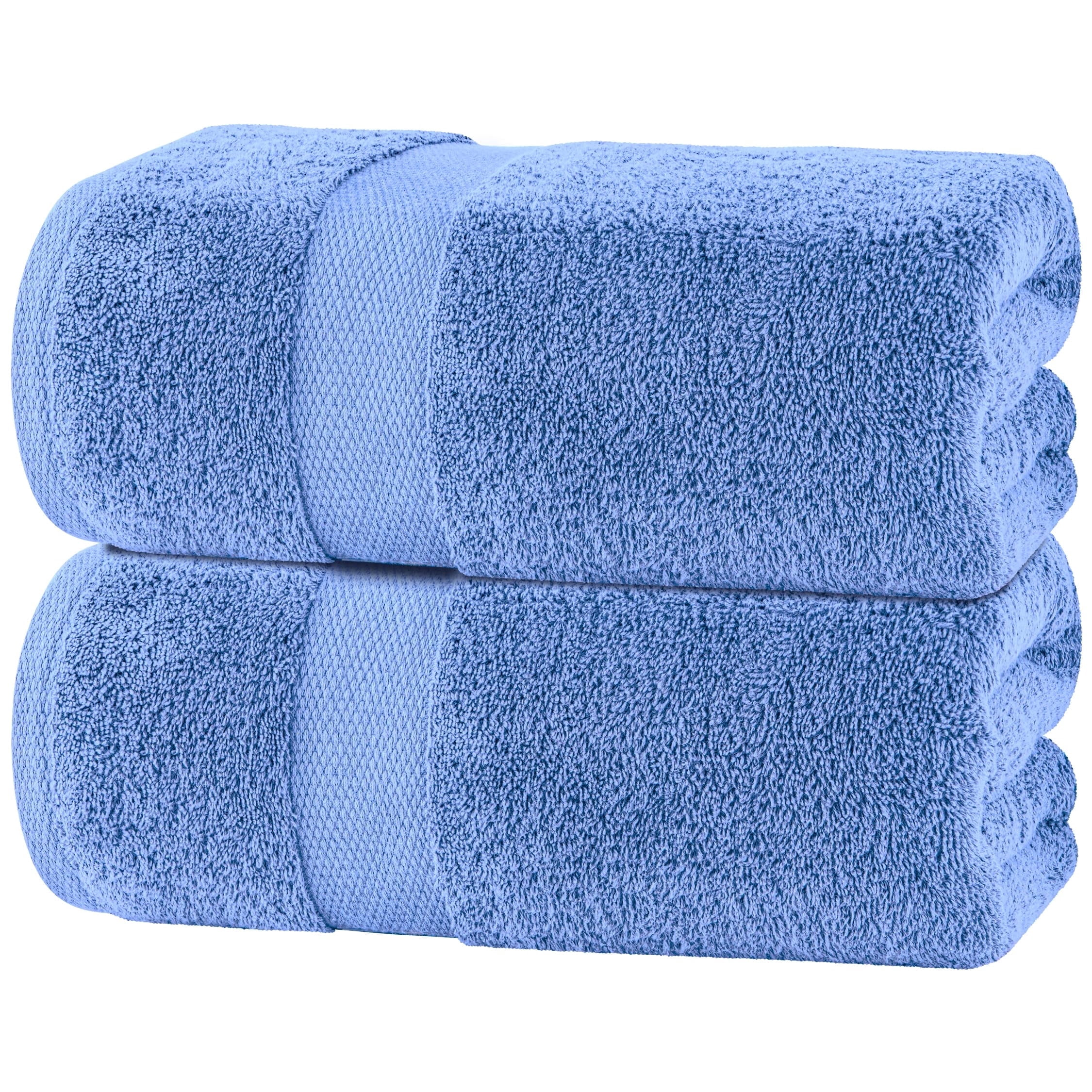 White Classic Luxury 650 Gsm Cotton Bath Sheet Towels, Extra Large Bathroom Towels Oversized, Light Blue, 35 x 70, 2 Pack