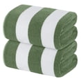 thumbnail image 1 of White Classic Luxury Cabana Stripe Cotton Beach Towels, Green, 35 x 70, 2 Pack, 1 of 6