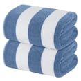 thumbnail image 1 of White Classic Luxury Cabana Stripe Cotton Beach Towels, Light Blue, 35 x 70, 2 Pack, 1 of 6