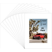 White Classic Bevel Edge 4 Ply Picture Mats 16 x 20 Framing Matboard & Mounting Board with 20 Count