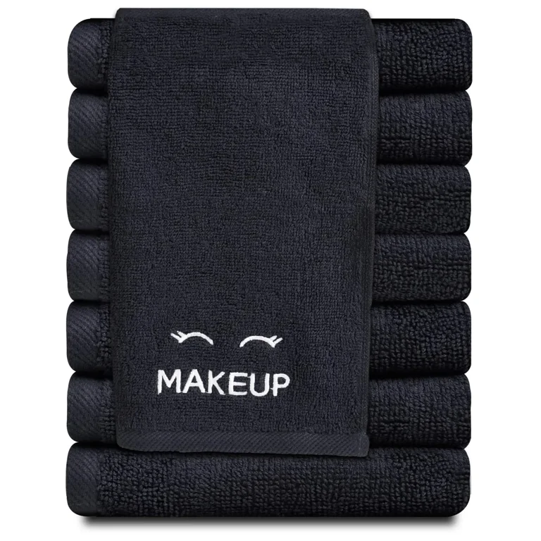 Black Make Up Washcloths Set