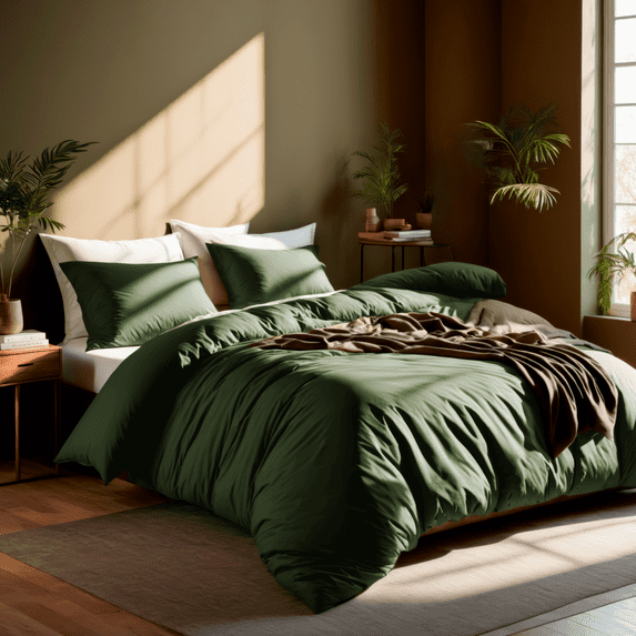 White Classic Dark Green Duvet Cover King Size, Microfiber Duvet Cover with Zipper, Duvet Cover Set with 2 Pillow Shams, Luxury Soft Comforter Cover King Size, 104 x 90 | Comforter Not Included