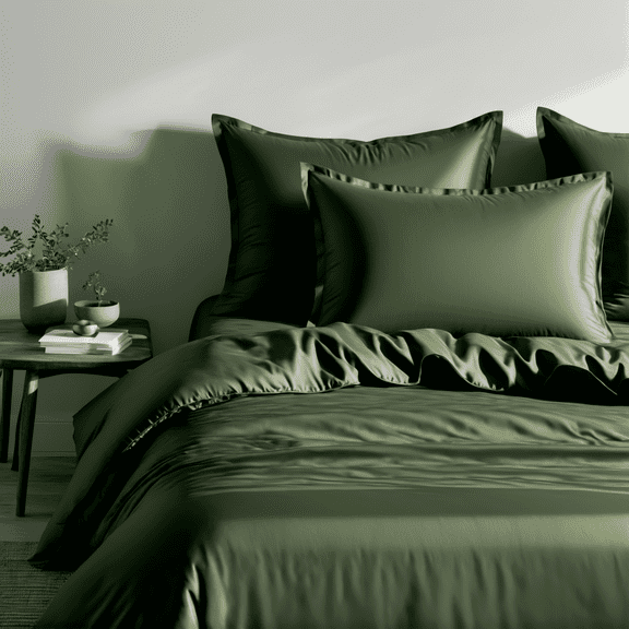 White Classic Dark Green Duvet Cover Queen Size, Microfiber Duvet Cover with Zipper, Duvet Cover Set with 2 Pillow Shams, Luxury Soft Comforter Cover Queen Size, 90 x 90 | Comforter Not Included