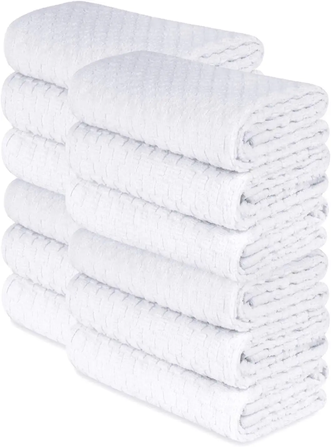 [12 Pack] Cotton Kitchen Towels - Waffle Weave for Embroidery Absorbent  Terry Cloth Dish Towels for Washing Hand and Drying Dishes Rags 15x26  Inches