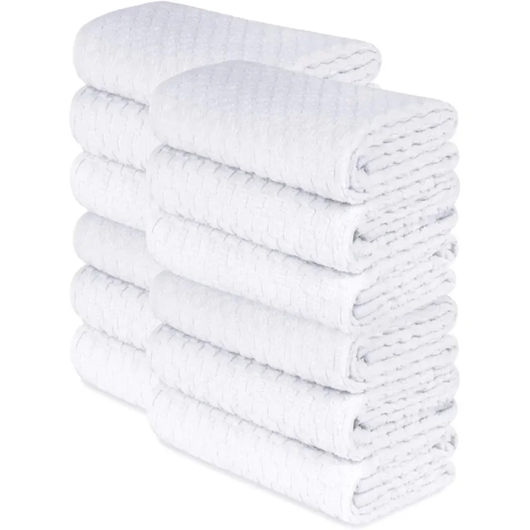 White Classic Dish Towel Set, 12 Pack Kitchen Dish Hand Towels 100