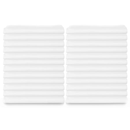 White Classic T-180 Heavy Weight Cotton Pillowcases, White, Standard 20x30, 24 Count