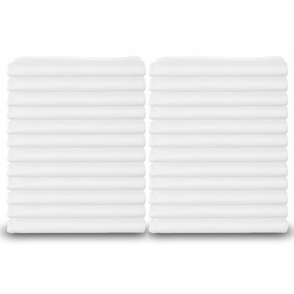 White Classic Elite White Bulk Pillow Cases Standard Size, Thread Count-180 Percale White Pillowcases Standard, Value Pack of White Pillow Cases for Hospital Bed, Dormitory, Hotel | White, 24-Pack