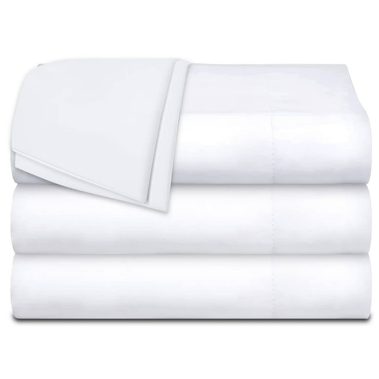 Full Size Flat Sheet Only - 6 Pack Bulk White Sheets for Massage Table,  Hospital Bed, Home, Air Bnb Essentials, Dorm Decorations- Made of  Microfiber