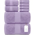 thumbnail image 1 of White Classic Hotel Collection Luxury 8-Piece 100% Turkish Cotton Towel Set, Lavender, 1 of 8