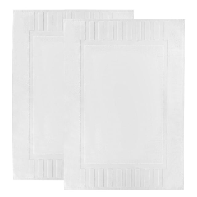 White Classic Luxury Bath Floor Towel Set, Hotel Spa 100% Cotton Terry ...