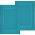 thumbnail image 1 of White Classic Hotel Collection Absorbent Cotton Bath Mats, Spa Reversible Floor Towels, not a Bathroom Rug, Aqua Green, 22 x 34, 2 Pack, 1 of 8